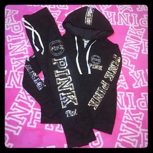 PINK Black And Silver Bling Set